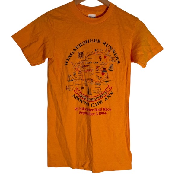 Anvil Other - Vintage 1984 Wingaersheek Gloucester MA Road Race Single Tshirt Gold Men's Small